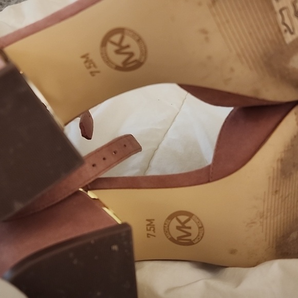 Michael kors Lana suade pink block heels size 7.5 - Picture 6 of 7